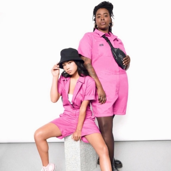 Wildfang Essential Short Sleeve Romper in Orchid - Picture 8 of 13